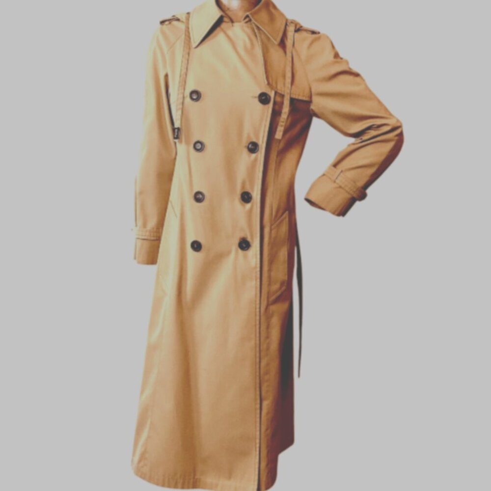 London Fog VTG Maincoats Classic Trench Double Breasted 10-Reg Camel Tan #120V